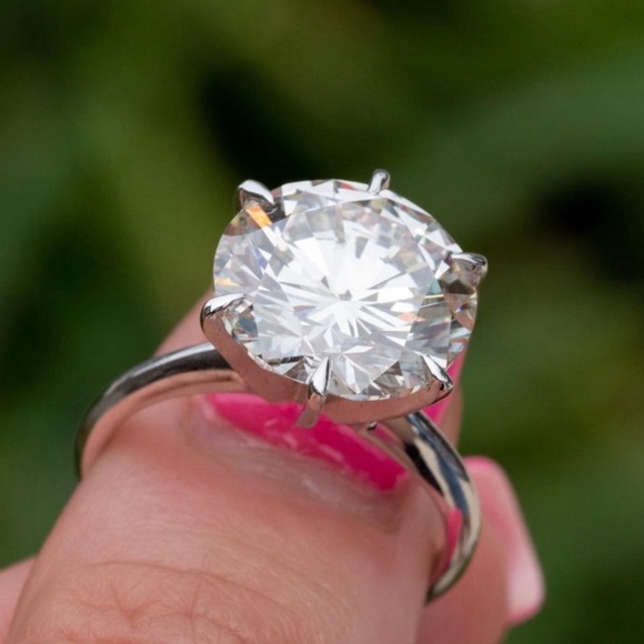 🔥5CT Certified Moissanite Diamond Round Cut Sparkling Wedding Ring Size 7 - Picture 6 of 17